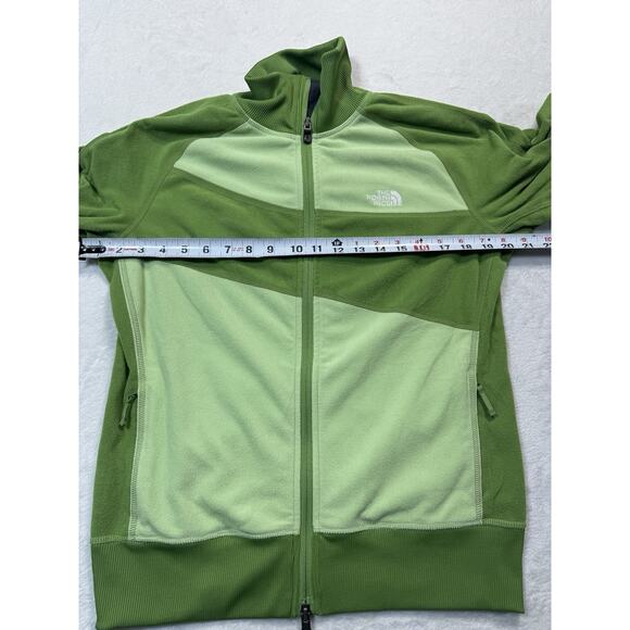 The North Face Women’s Fleece Jacket Green Full Zip TKA 100 Lightweight Size Lg - Picture 5 of 6